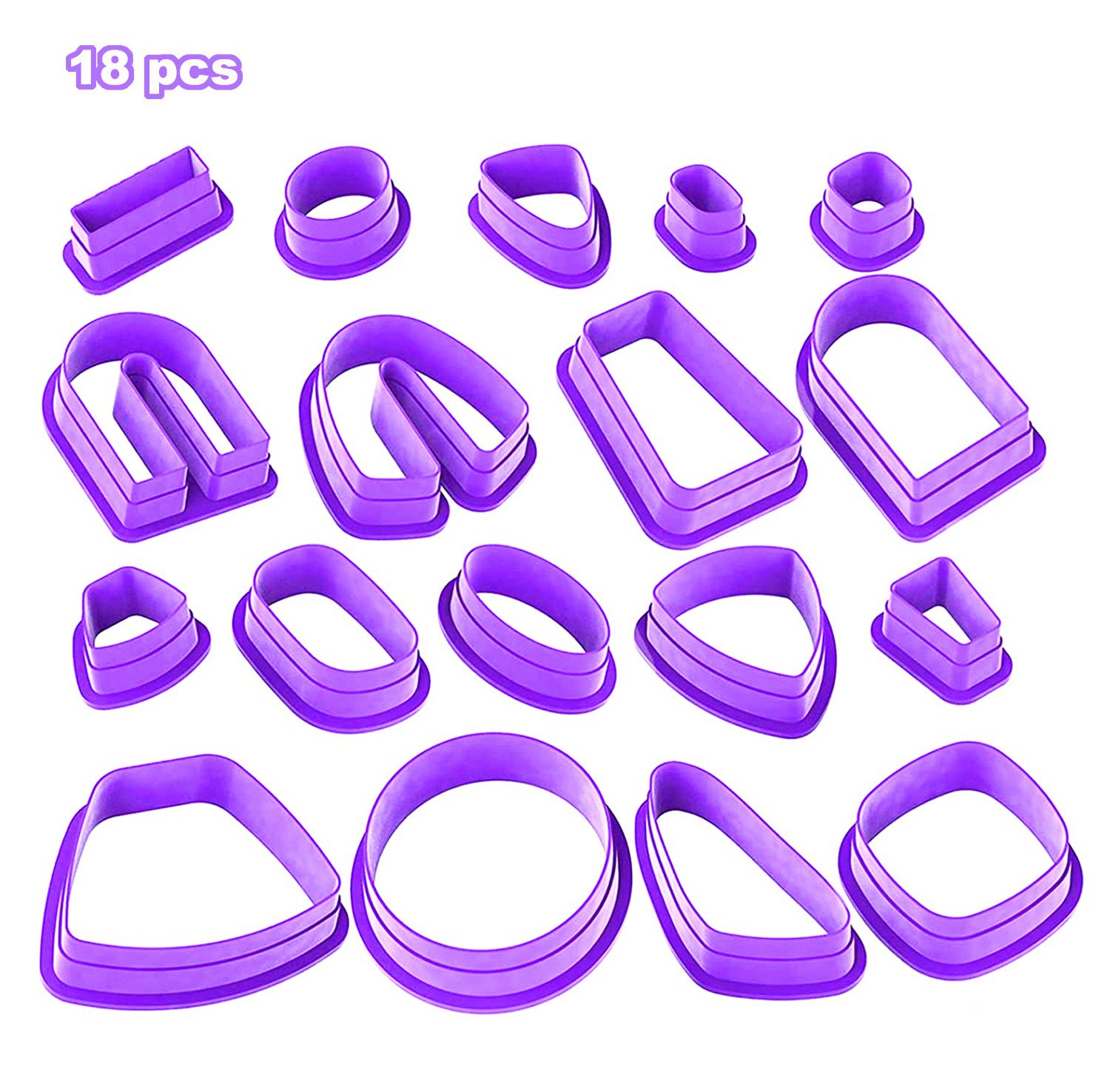 Cross-border hot sale 18 piece soft pottery mold DIY handmade clay clay cutter plastic clay earrings making