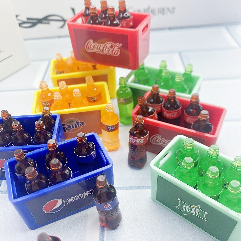Mini Coke Sprite Convenience Store Wholesale Accessories Jewelry Simulation Food Play Miniature Wine Bottle Toy Beverage Bottle Ornaments