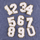 8cm white number 0-9 set