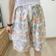 Women's cotton silk pajama pants summer thin plus size loose artificial cotton thick beach pants can be worn outside home pants floral middle pants