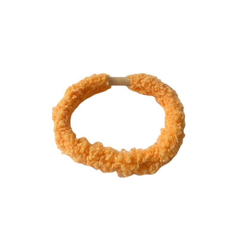 Candy color simple lamb hair rope blue color plush hair band female hair tie rubber band double ponytail hair rope