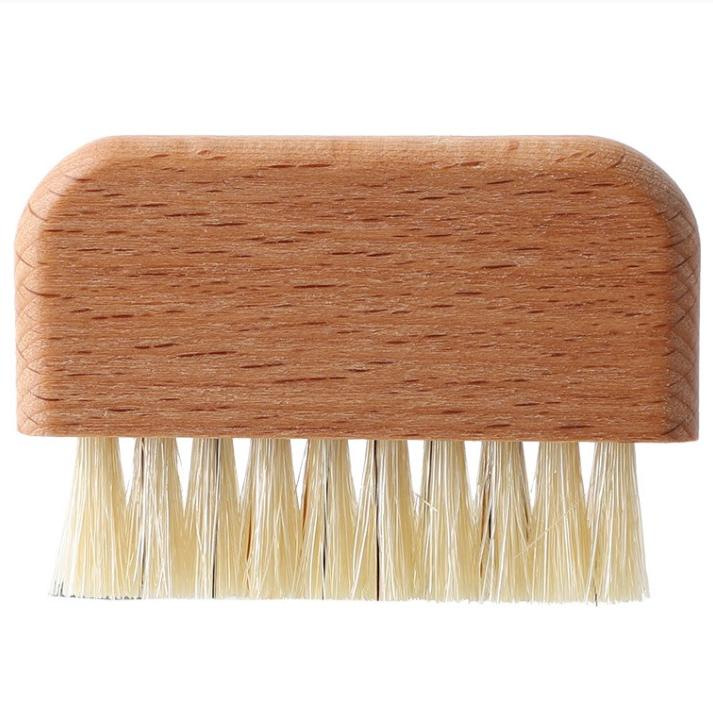 Solid wood pure pig bristle nail brush gap cleaning tool hand washing nail brush surface cleaning stain removing nail brush