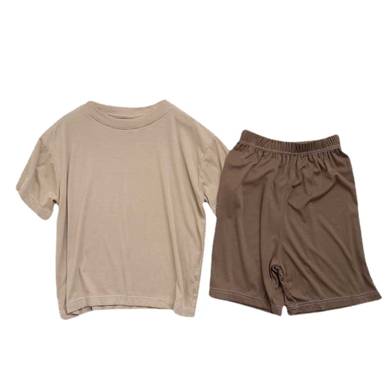 50 Modal Children's Pajamas Summer Thin Short-sleeved Korean Style Boys' and Girls' Home Suit Summer Breathable