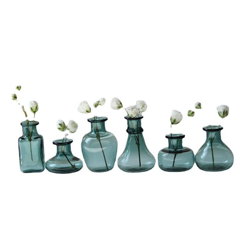 Miniature diy world model ink Jade light luxury vase mini dried vase glass jar bottle ornaments doll house flower arranging device