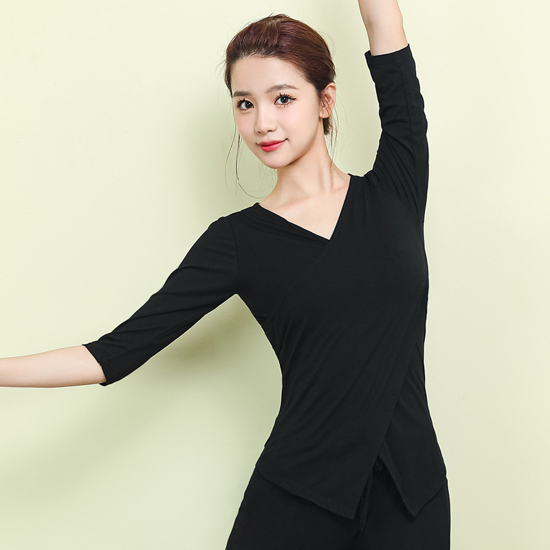 Autumn Poetry Apartment Dance Practice Suit Top Women's Adult New Modal Modern Classical Dance Suit Slim-fit Slimming