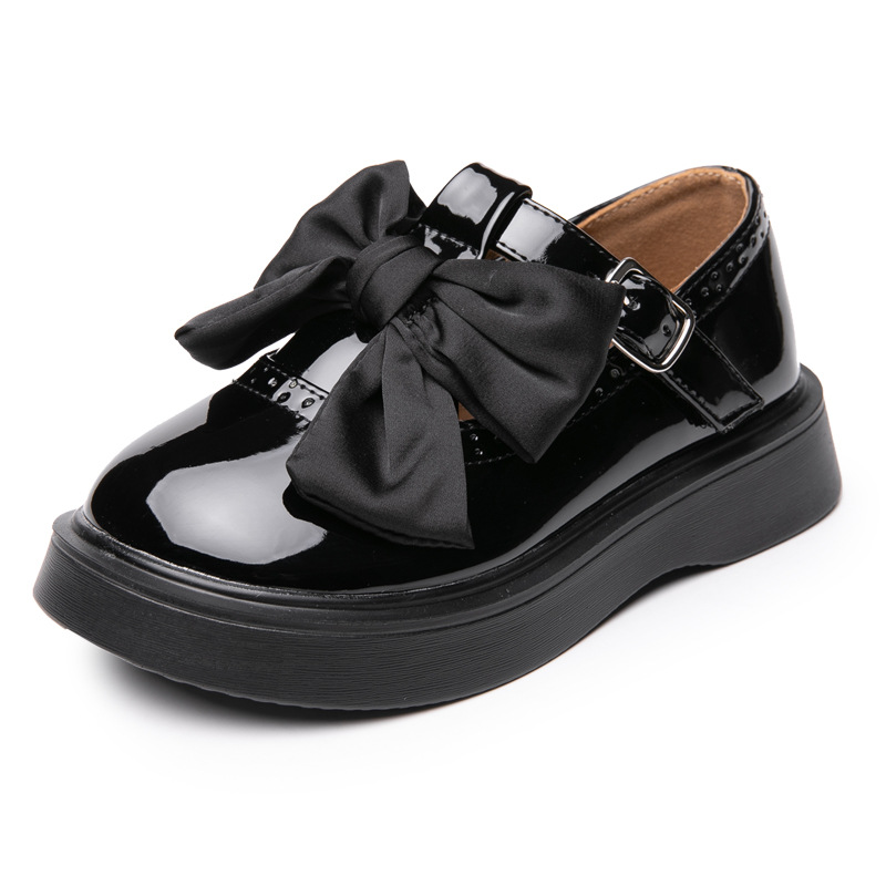Girls Leather Shoes 2024 Spring New Fashion Children's Shoes Little Girl Princess Shoes JK Children's Shoes Black Shoes
