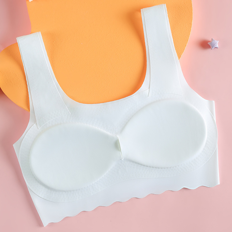 Seamless printed children's bra, girl's vest, developmental period student underwear, girl's middle school student thin mold cup bra