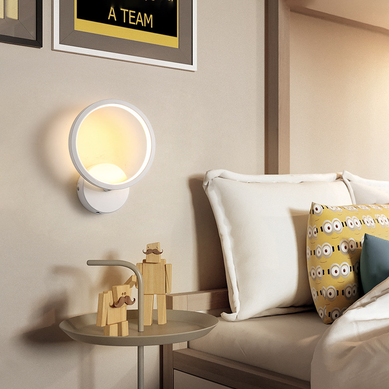 Nordic led Wall Lamp Bedroom Bedside Lamp Modern Simple Living Room Backwall Lamp Hotel Corridor Aisle Master Bedroom