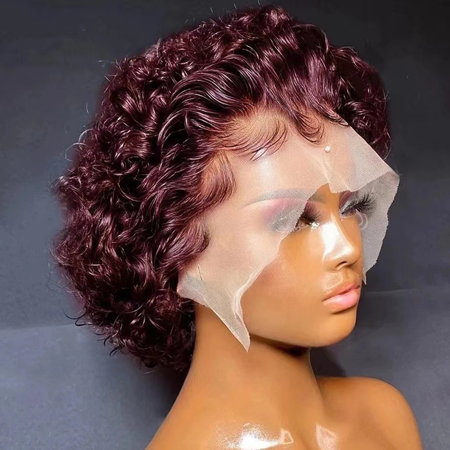 13x 4 Pixie Cut Wig Short Bob Curly Lace Front Wig