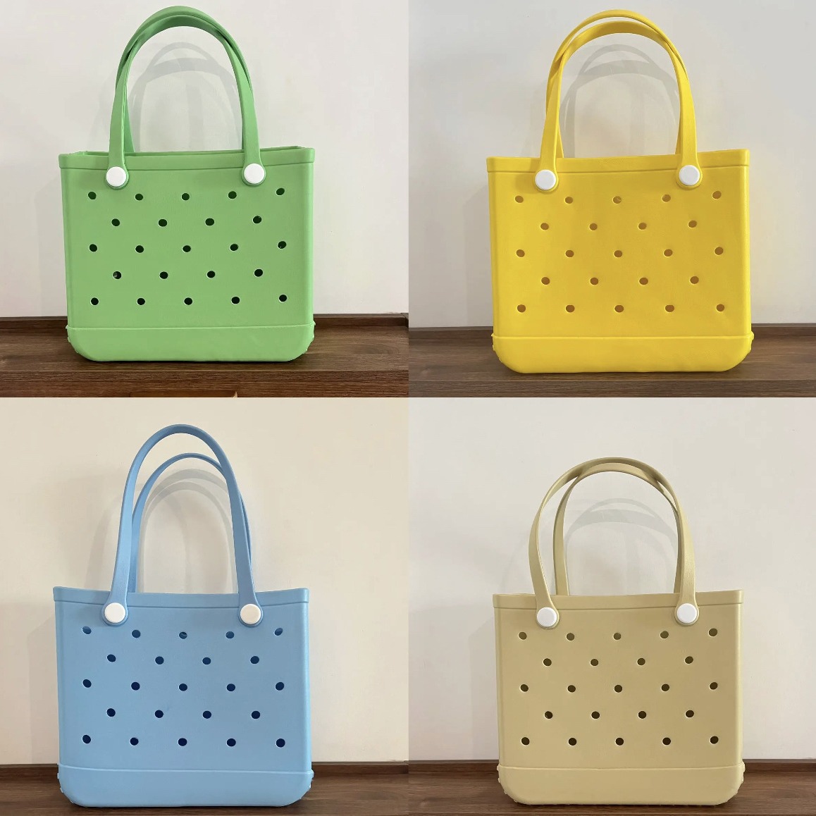 Cross-border in stock EVA Hole Bag Shoulder Bag EVA Beach Bag Storage Bag Soft Waterproof Wear-resistant Swimming Sand