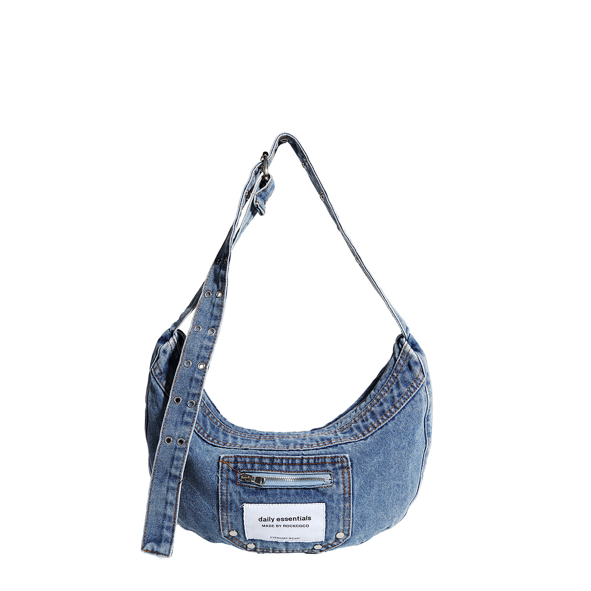 2024 New Armpit Bag Niche Design Retro Washed Denim Bag High-end Dumpling Bag Sweet Cool Spice Girl All-match Trendy
