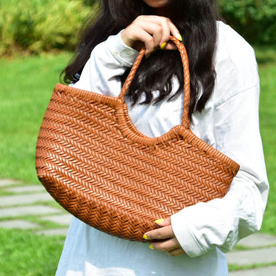 dragon diffusion French Retro Woven Bag Leather Weaving Basket ins Hot Sale Net Red Winner Bag