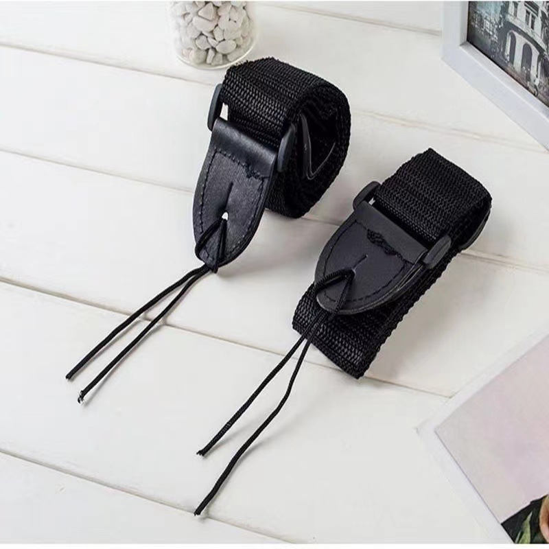 Factory Direct sale folk guitar strap universal strap wooden guitar shoulder strap plain black