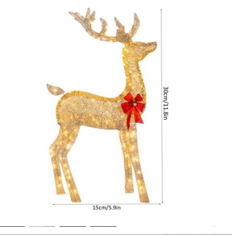Christmas Deer Outdoor Decoration Christmas Reindeer Led Light Decoration Front Yard Garden Lawn Courtyard Christmas Decoration Hair