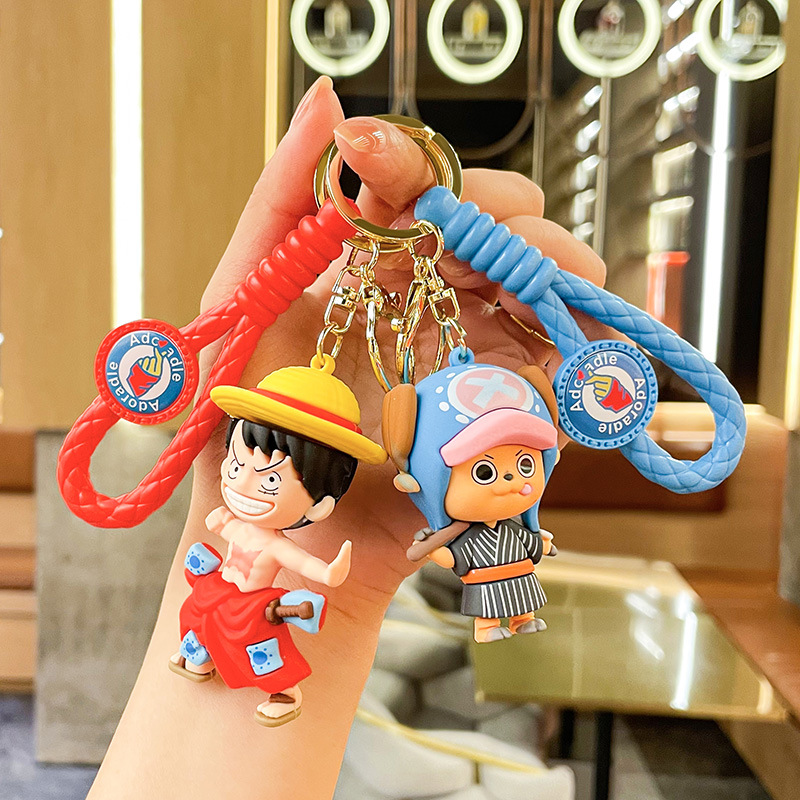 Cartoon creative One Piece doll key chain pendant car bag key chain claw machine small gift wholesale