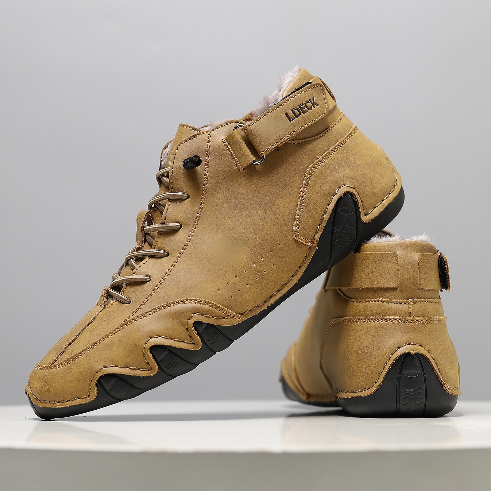 Cross-border Explosions Vinterfløyelsmartinstøvler Store størrelser Octopus Herre Varme Bomullssko Høye Herresportssko_voghion.com