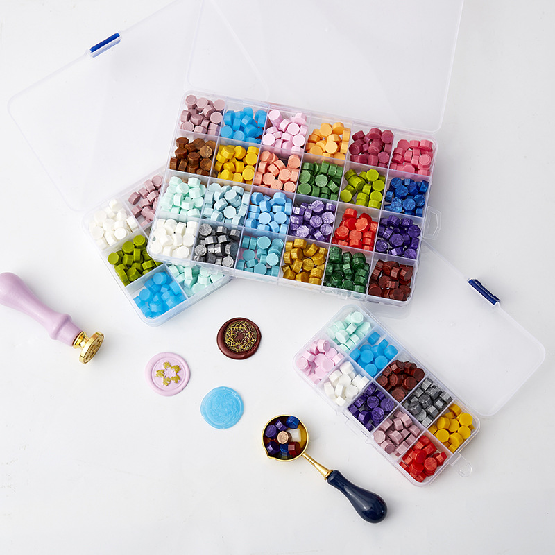 Fire paint wax grain wholesale source factory spot boxed multi-color sealing wax mixed color octagonal seal wax