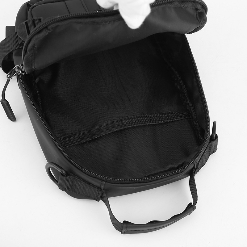 Korean Style Simple Lightweight All-match Crossbody Bag Men's Casual Men's Sports Chest Bag Large Capacity Student Shoulder Bag Black