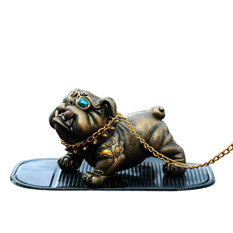 Cross-border bully dog car car center console decorations social dog car ornaments resin crafts