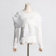 Fashion Net red niche style 2024 spring new round neck long sleeve personality cross bow solid color T-shirt for women
