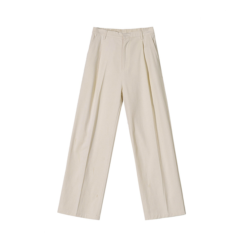 MYQ wide-leg mopping slimming suit pants men's Korean-style loose straight thickened casual pants for autumn and winter cleanfit