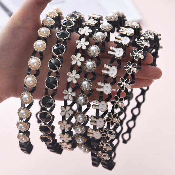 Lazy Broken Hair Weaver Hairband Cartoon Flower Hair Pressed Hairpin Elevated Cranial Top Non-slip Face Wash Headdress Female