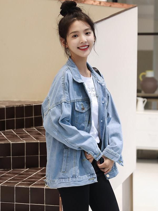 Denim jacket for female students, Korean version  new spring and autumn loose and versatile, small, trendy, Internet celebrity, summer