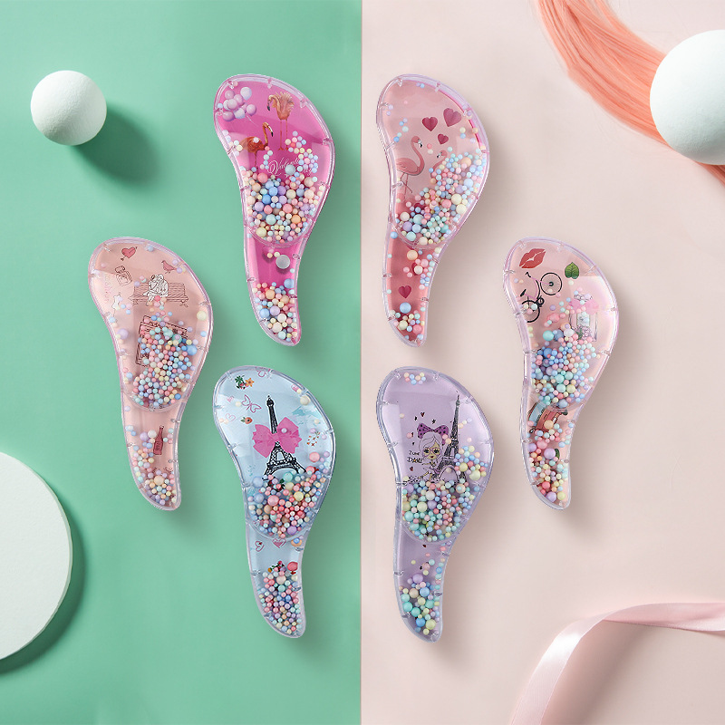 New Transparent Anti-knot Hair Comb Massage Comb Cute Plastic Hair Comb Cartoon Children