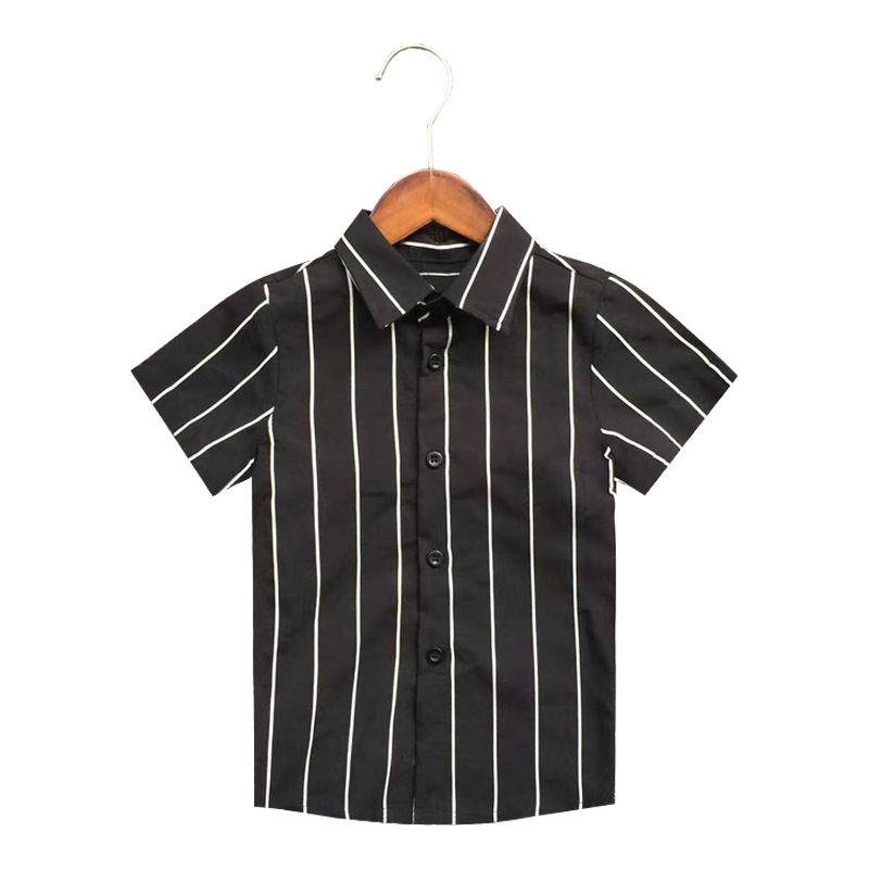 Summer Children's Shirt Baby Boy Korean Short-sleeved Cotton Shirt Handsome Inner Suit Children's Wear Performance Clothes