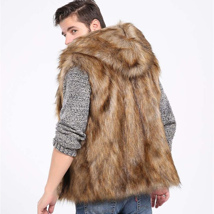 2021 Men's Imitation Fur Mink Vest Men's Vest Jacket Casual Slim-Fit Fashionable Short Imitation Fur Jacket