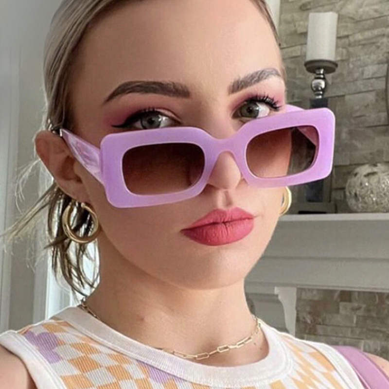 Cross-border small square frame sunglasses women's new fashion high-end sense hip-hop men's sunglasses retro sunscreen glasses wholesale