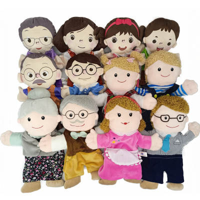 Hot sale family portrait family hand puppet plush toy parent-child game role-playing toy wholesale early education Interactive