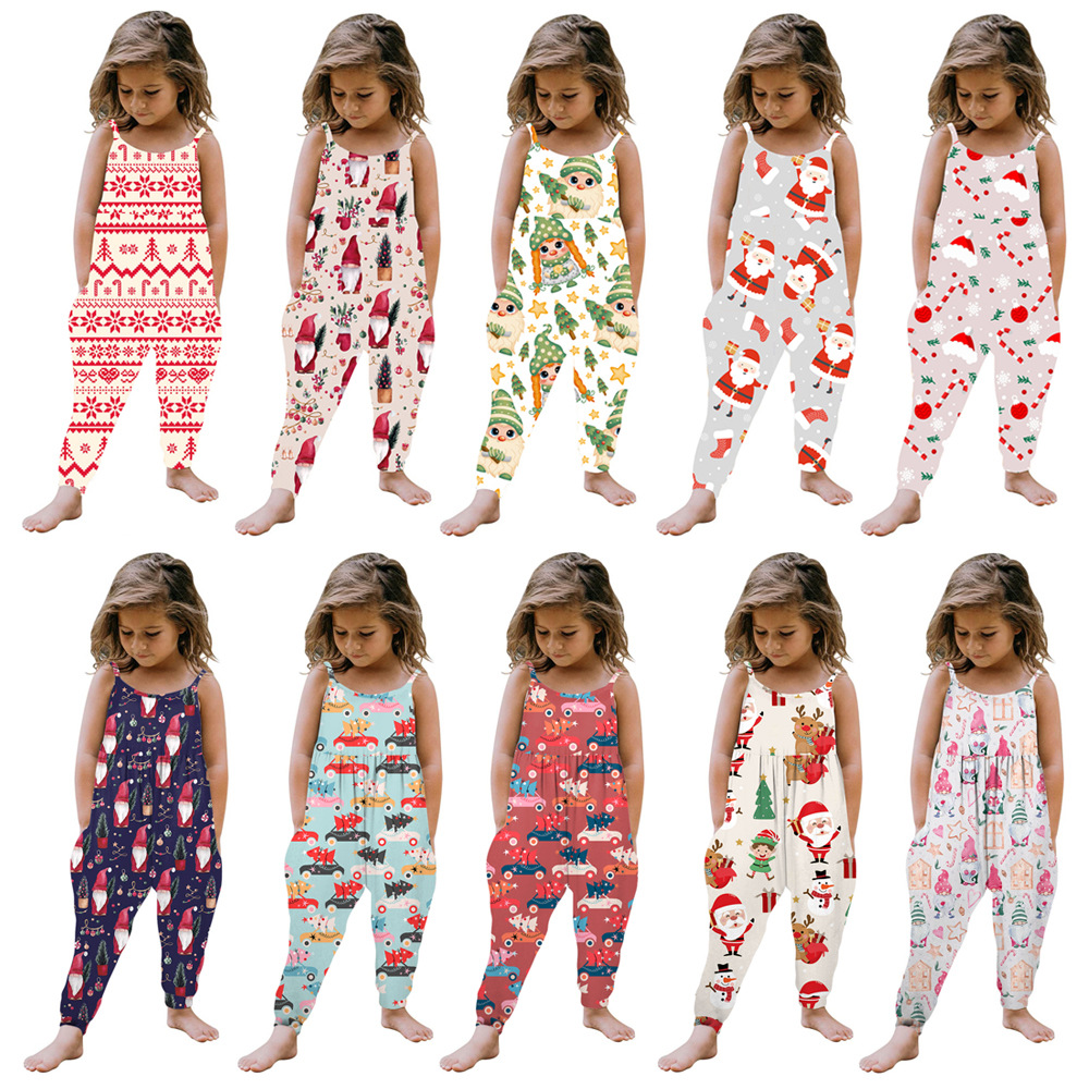 European and American summer girls' various styles sling off-the-shoulder jumpsuit romper romper children's clothing one-piece delivery ins