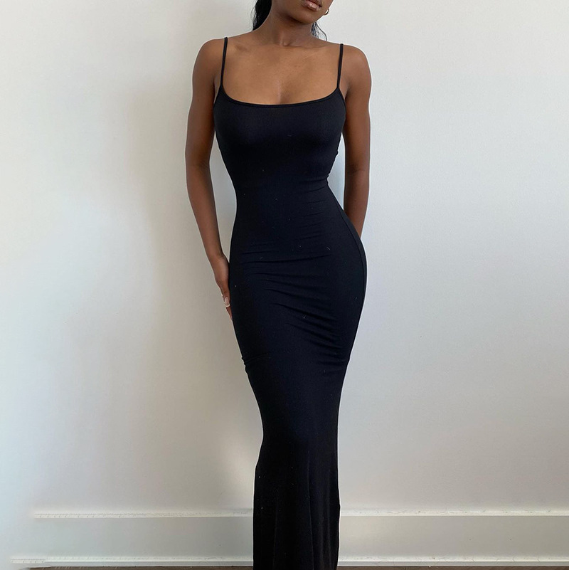 2023 Europe and the United States Kardashian skims flat for the world peach pure want slim peach hip strap long fishtail skirt