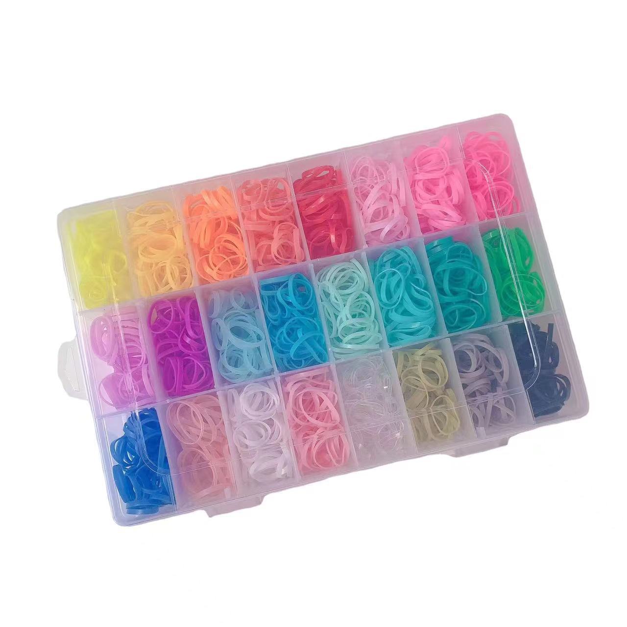 Cross-Border best selling 24-pack candy-colored disposable hair tie small rubber band braided hair ring thickened hair ring