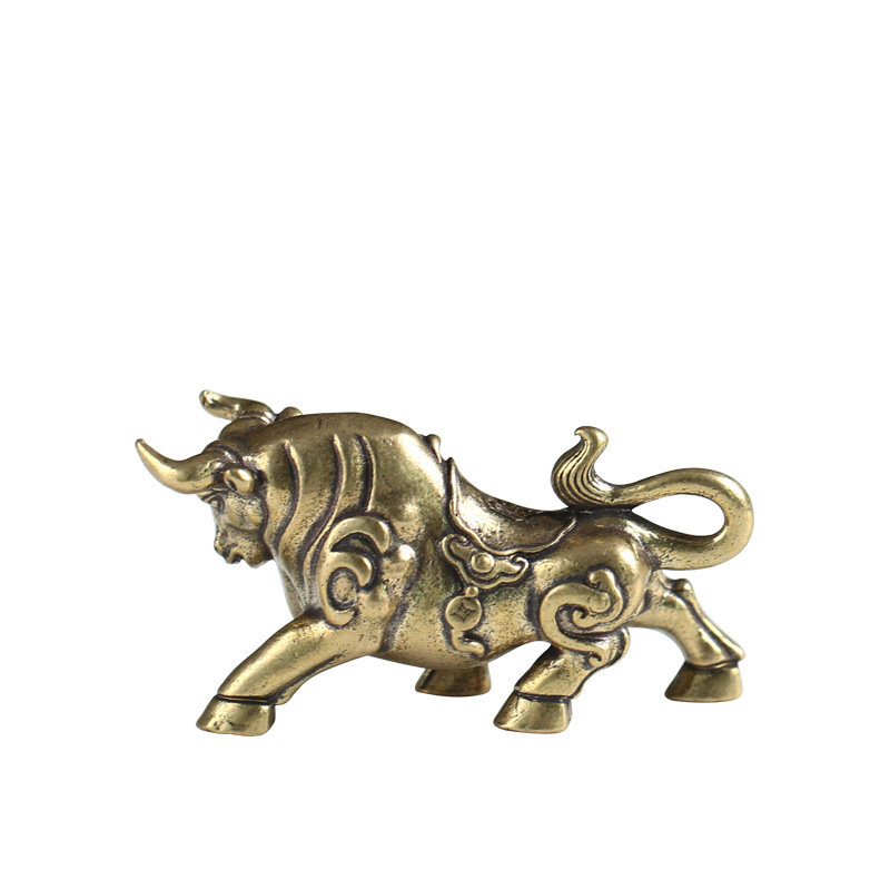 Brass solid lucky cow a pair of crafts desktop decoration creative office jewelry solid bullfight small ornaments wholesale