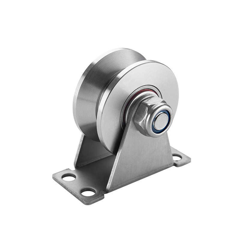 304 stainless steel tripod rail wheel wire rope lifting pulley door and window track sliding door pulley roller