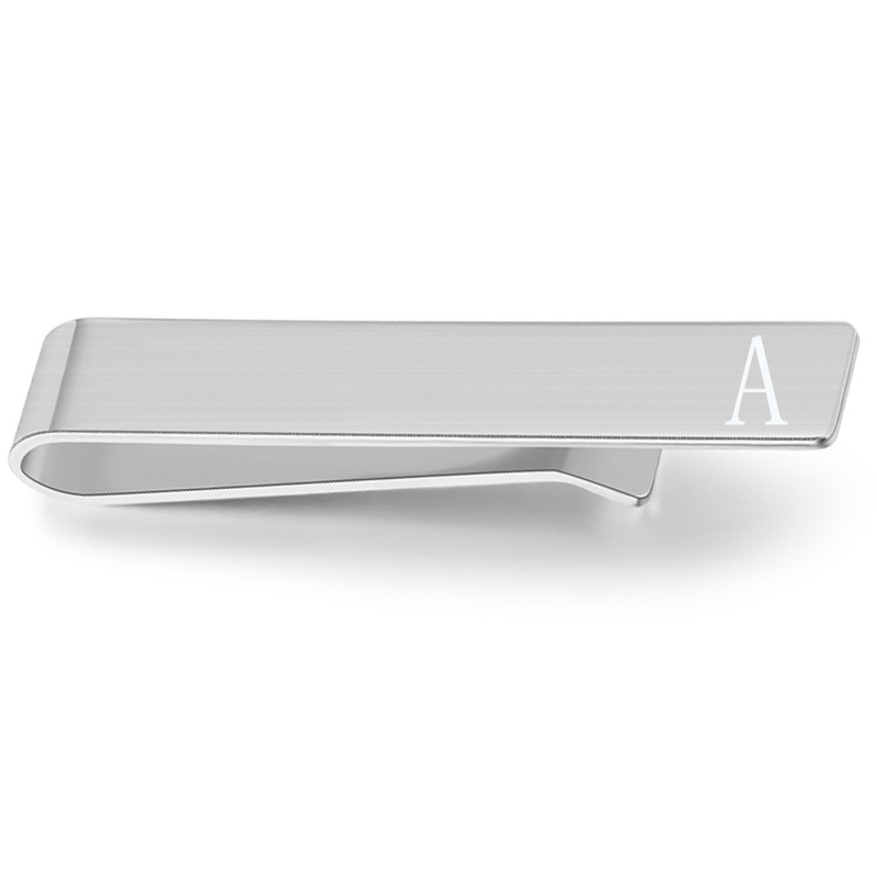 304 stainless steel tie clip in stock silver gold black tie clip lettering laser LOGO4.8x0.8cm