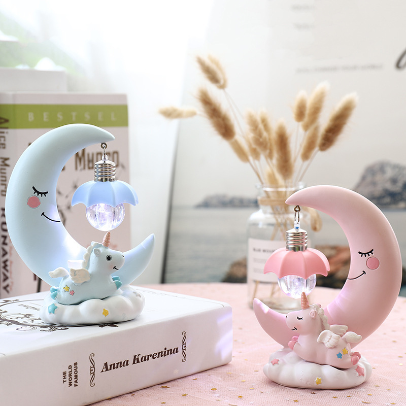 Cartoon Creative Gift Stall Unicorn Star Lamp Birthday Ornaments Moon Nightlight Student Children's Day Gift