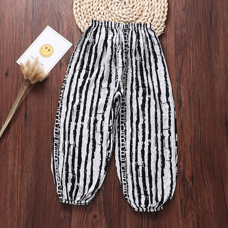 Anti-mosquito pants children's summer children's anti-mosquito pants thin men's and women's small children's cotton pants artificial cotton air conditioning home pants