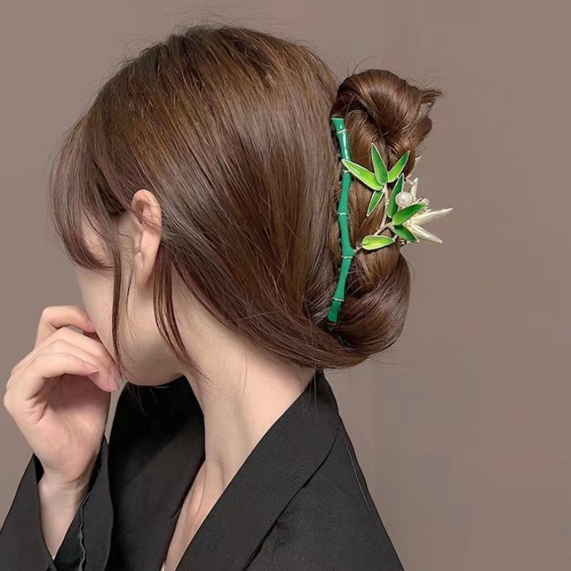 Pince à cheveux en forme de fleur peinte à la main avec des explosions de printemps, pince à cheveux féminine douce et girly, pince à cheveux en forme de requin_voghion.com