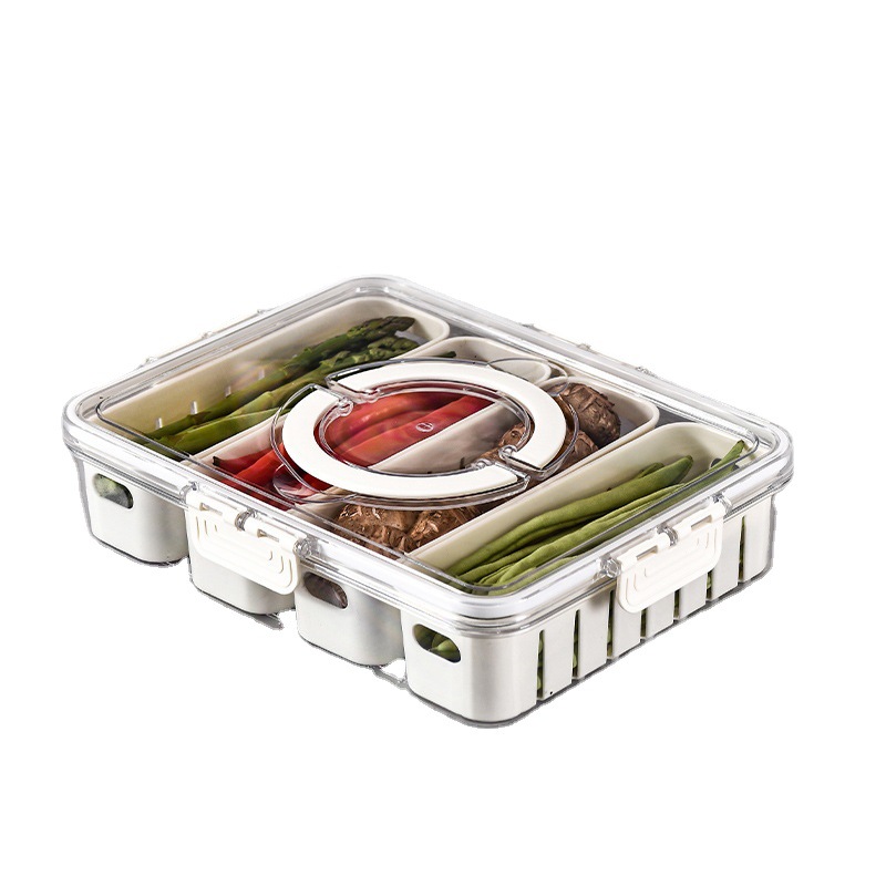 PET New Fresh-keeping Box Refrigerator Storage Box Plastic Thickened Freezing Drain Fresh-keeping Box Special for Refrigerator