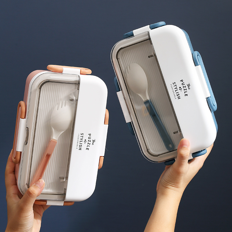 304 stainless steel lunch box student office worker with tableware water injection heating lunch box portable compartment lunch box