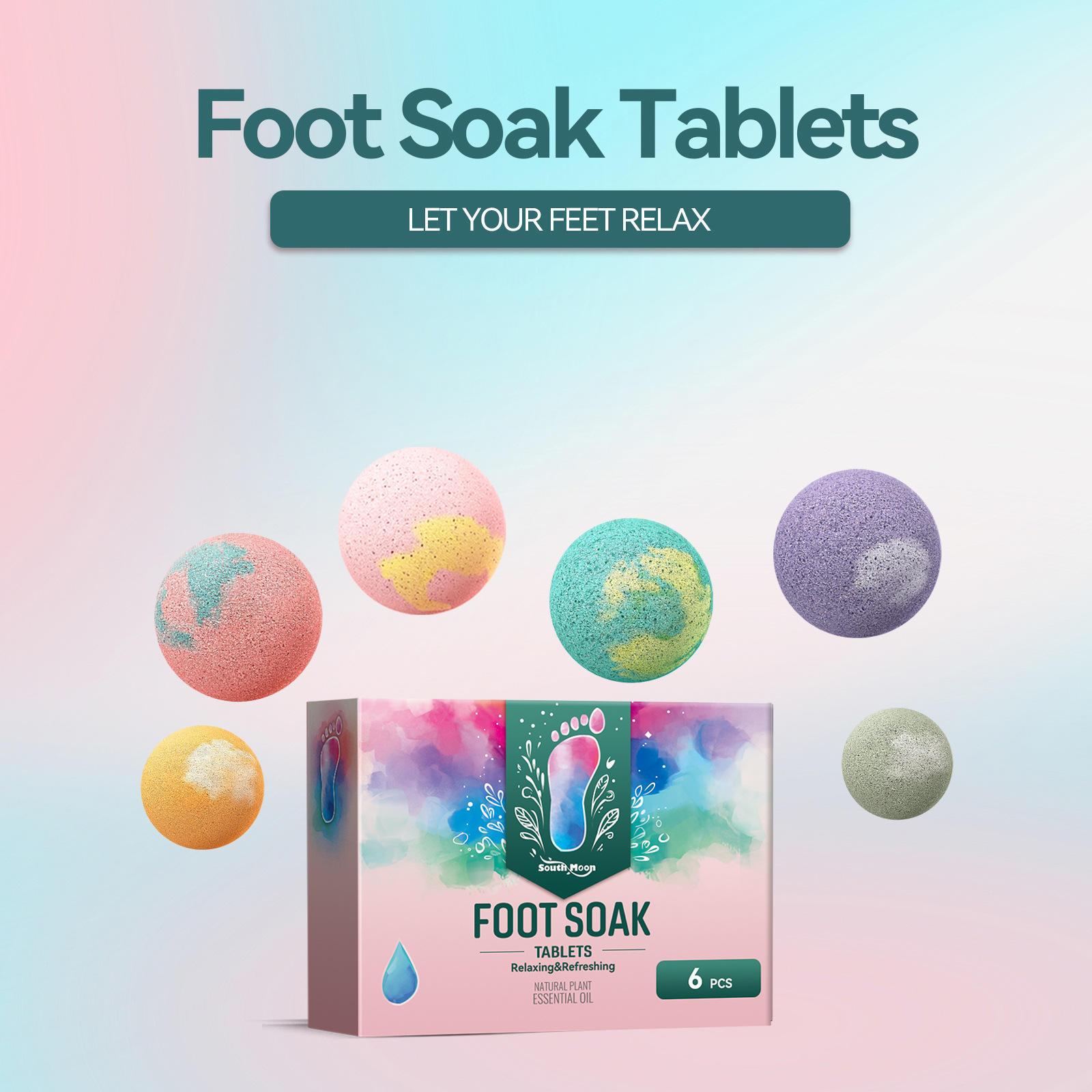South Moon Aromatherapy Foot Bath Ball Anti-dry Peel Cleaning Moisturizing Foot Repair Heel Foot Bath Ball