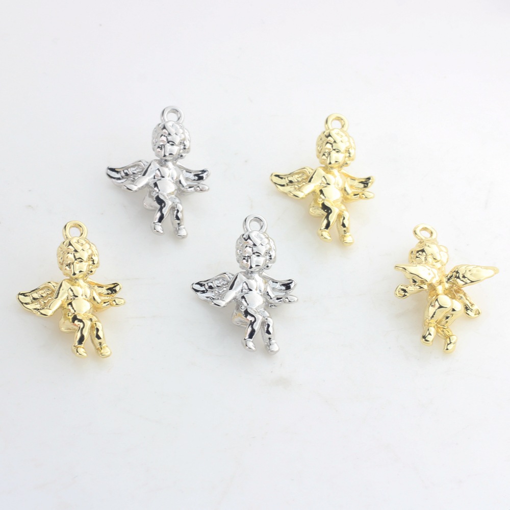 Korean version of three-dimensional alloy Angel small pendant shape pendant accessories diy jewelry earrings accessories material wholesale