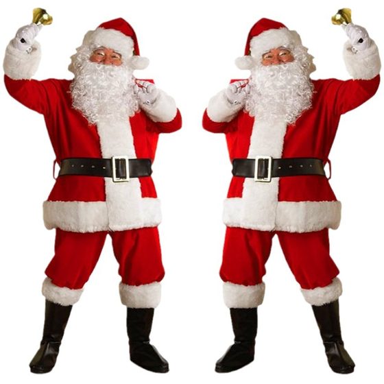 Cross-border foreign trade Santa Claus costume adult men's gold velvet Santa Claus performance costume Halloween performance costume