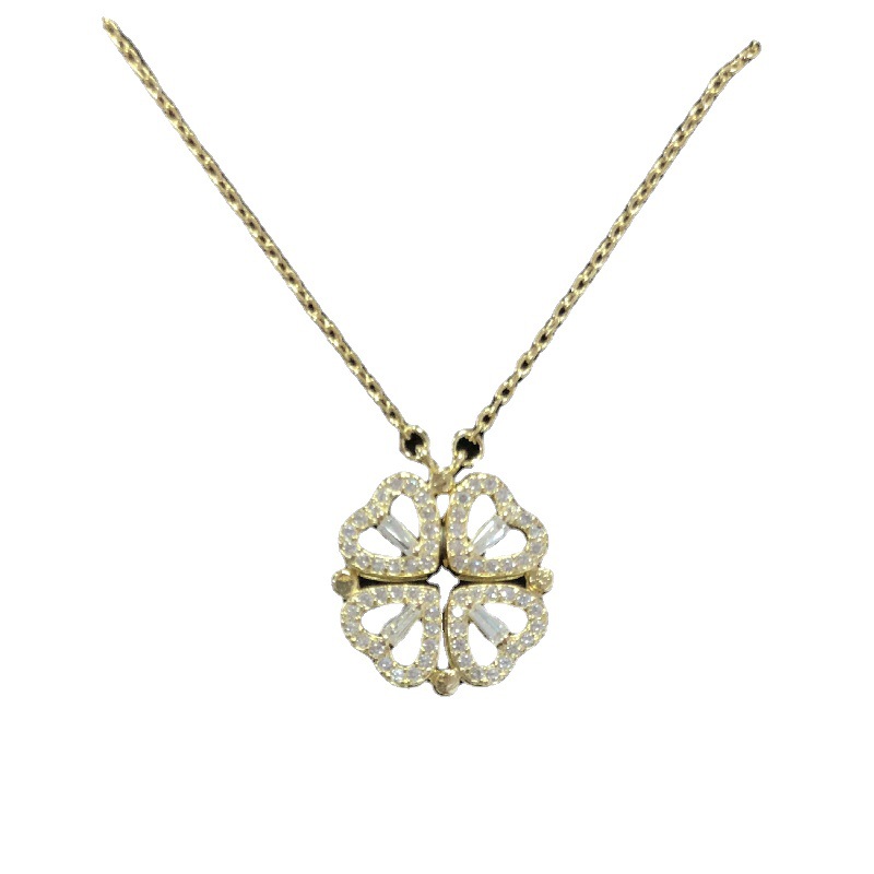 S925 sterling silver necklace four-leaf clover necklace women's fashion ins love 18k gold lady necklace trembles cross-border explosions