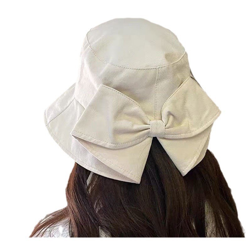 Hat Women's Korean-style Summer Japanese-style Trendy Bow Instagram Style All-match Sun-protection UV-protection Fisherman Hat