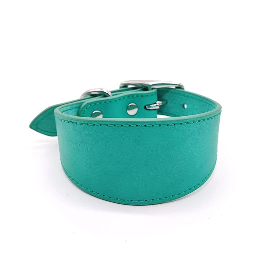 Full Grain Cowhide Widened Protective Fine Dog Leather Collar Pet Collar Dog Anti-Le Greyhound Leather Collar