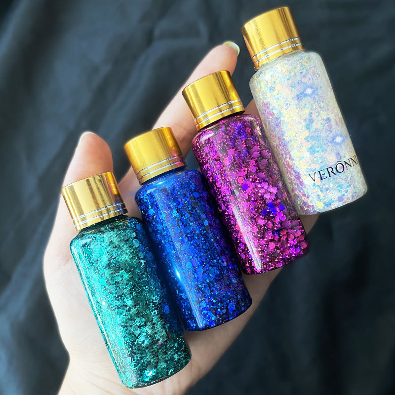 VERONNI Mermaid Scales Stage Makeup Sequins Face Body Lotion Glitter Eye Shadow Colorful Polarized Children's Performance